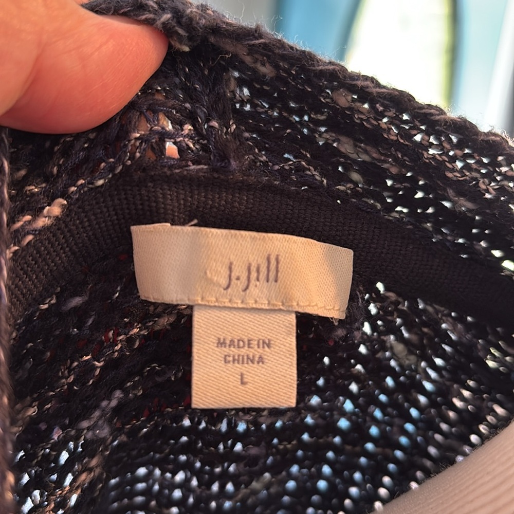 J. Jill Navy Textured Open-Front Sweater - Picture 5 of 7